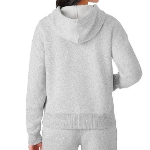 Member's Mark Women's Long Sleeve Relaxed Fit Fleece Hoodie - Light Grey Heather - Picture 2 of 7